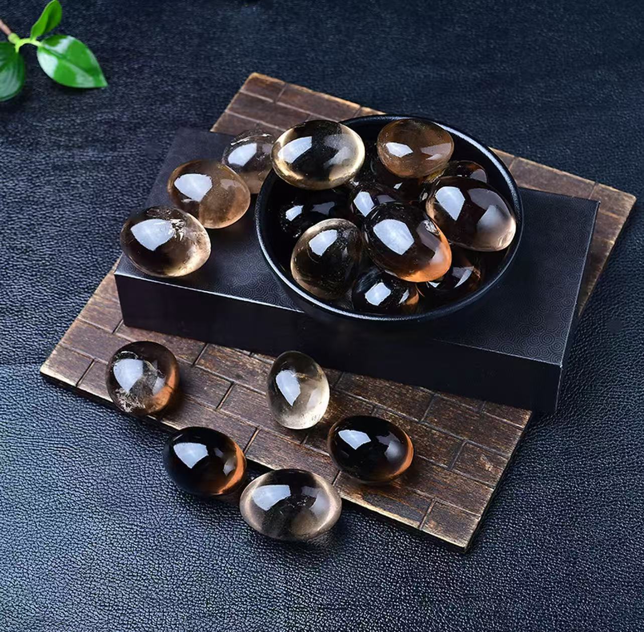 Smoky Quartz Tumbled Stones (3 pieces set)