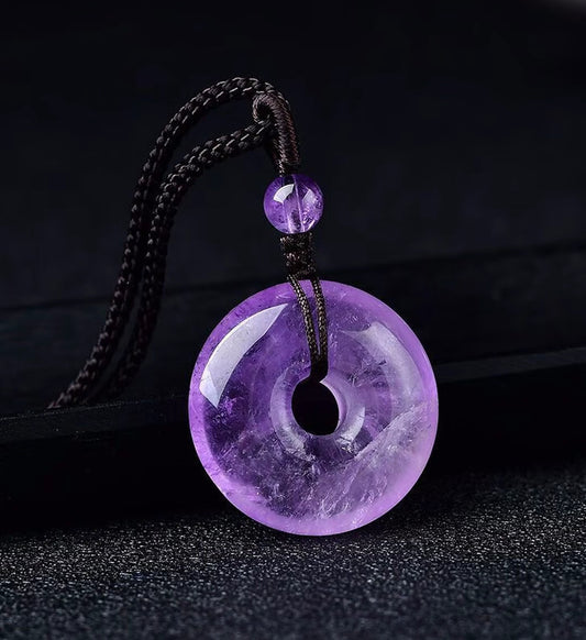 Amethyst Peace Buckle Pendent Necklace