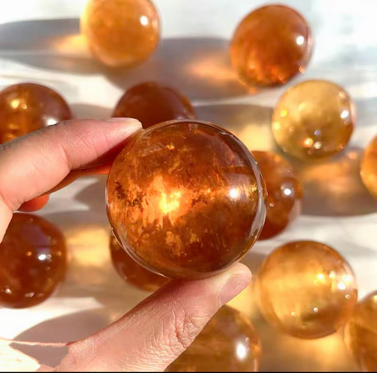 Solar Radiance Yellow Quartz Crystal ball for 1 piece