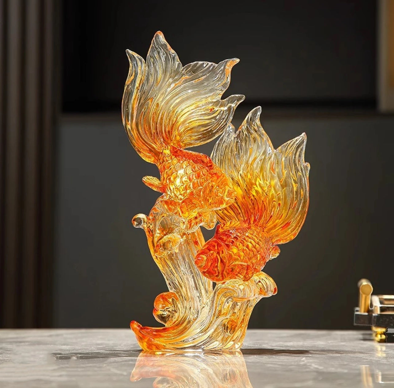 Flame Dance Twin Goldfish