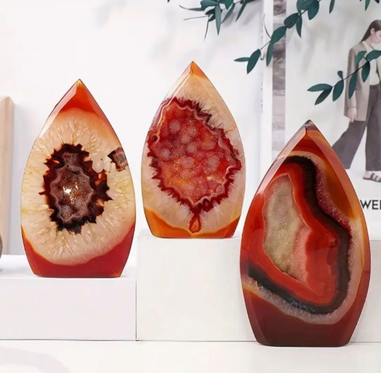 Crimson Flame Agate Obelisk (1 piece)