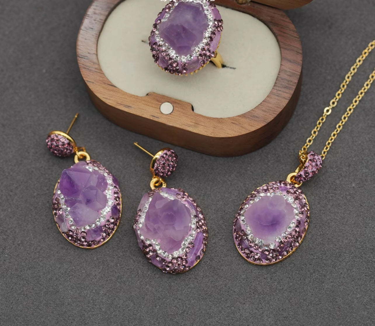 Amethyst Eclipse Luxury Jewelry Set