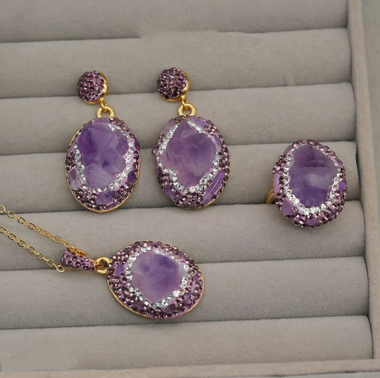 Amethyst Eclipse Luxury Jewelry Set