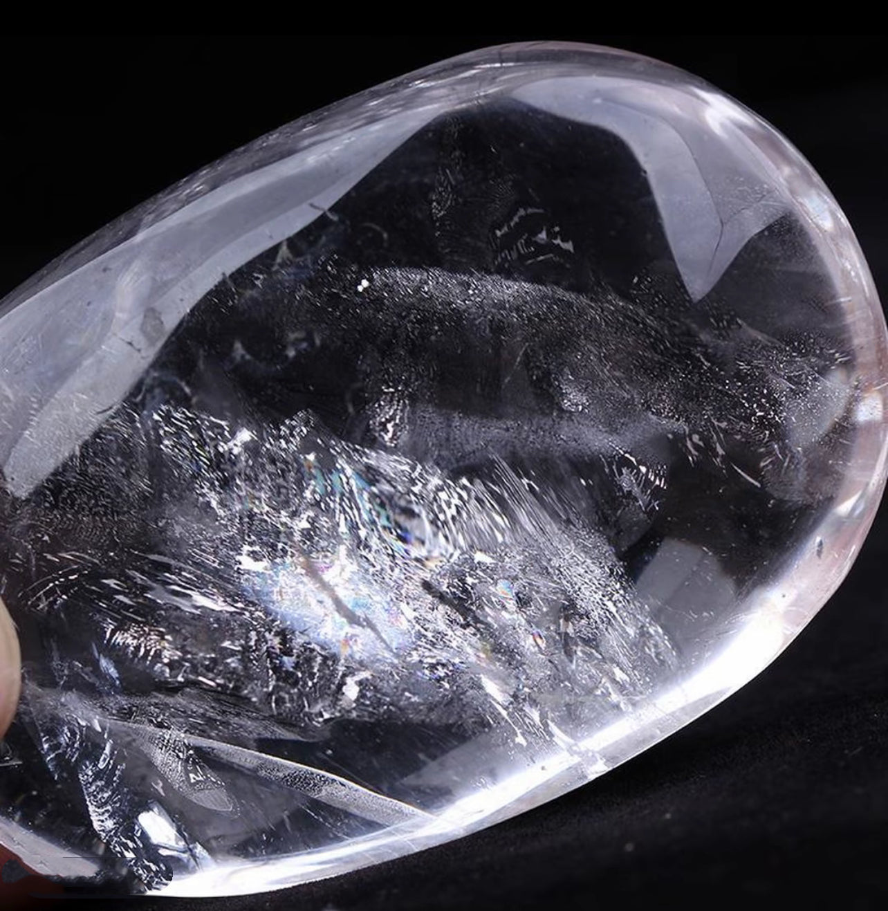 Crystal Clarity Palm Stone