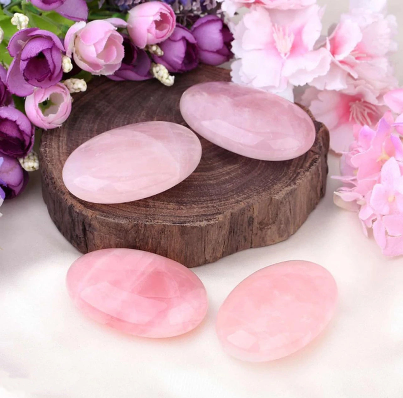 Rose Quartz Palm Stone (1 piece)