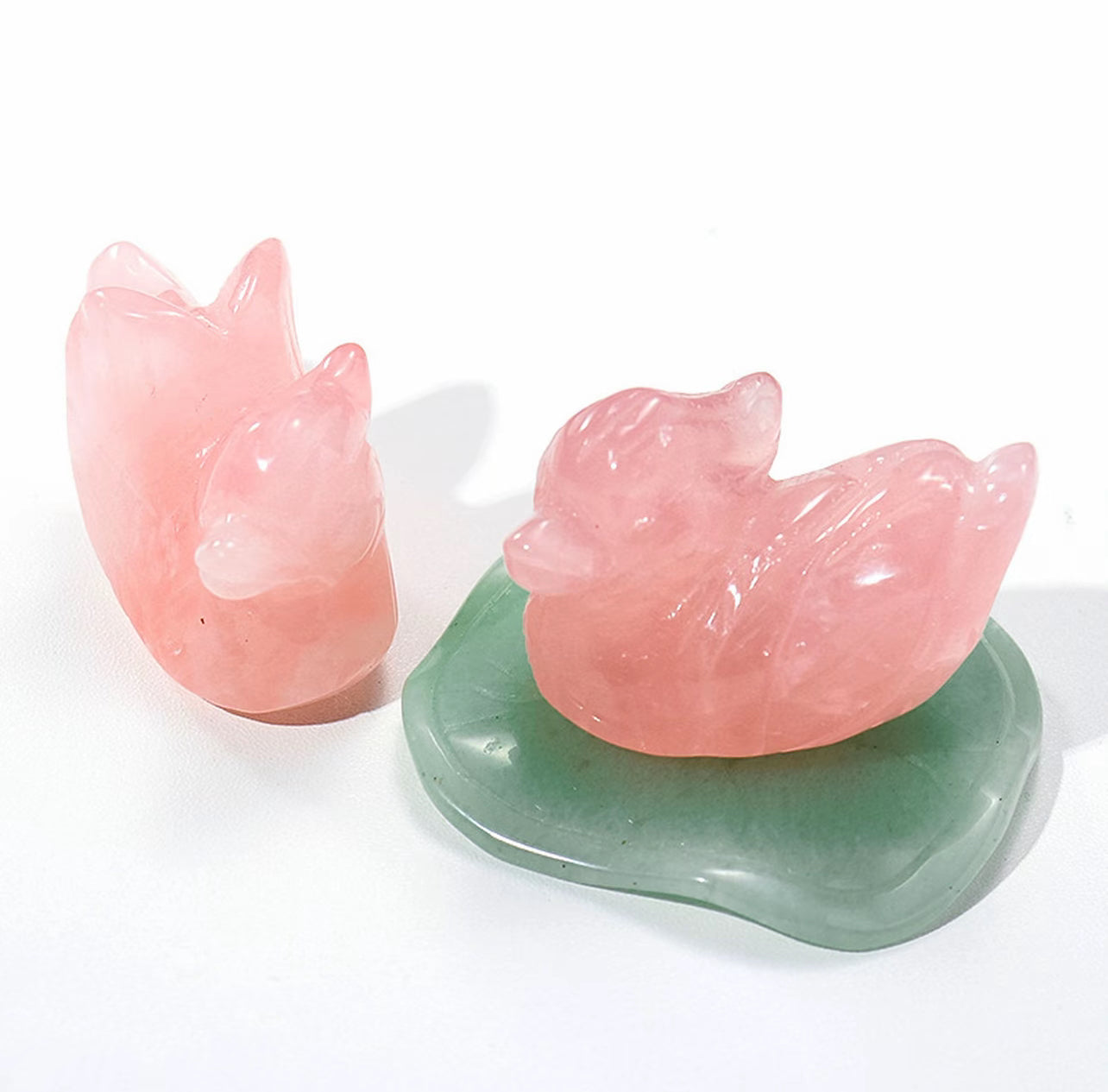 Rose Quartz Lovebirds of Eden (2-piece Set)