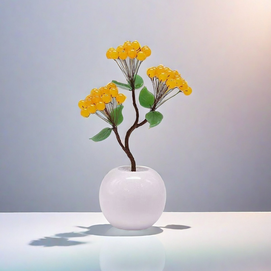 Golden Citrine Abundance Tree in Gold Coin Pot