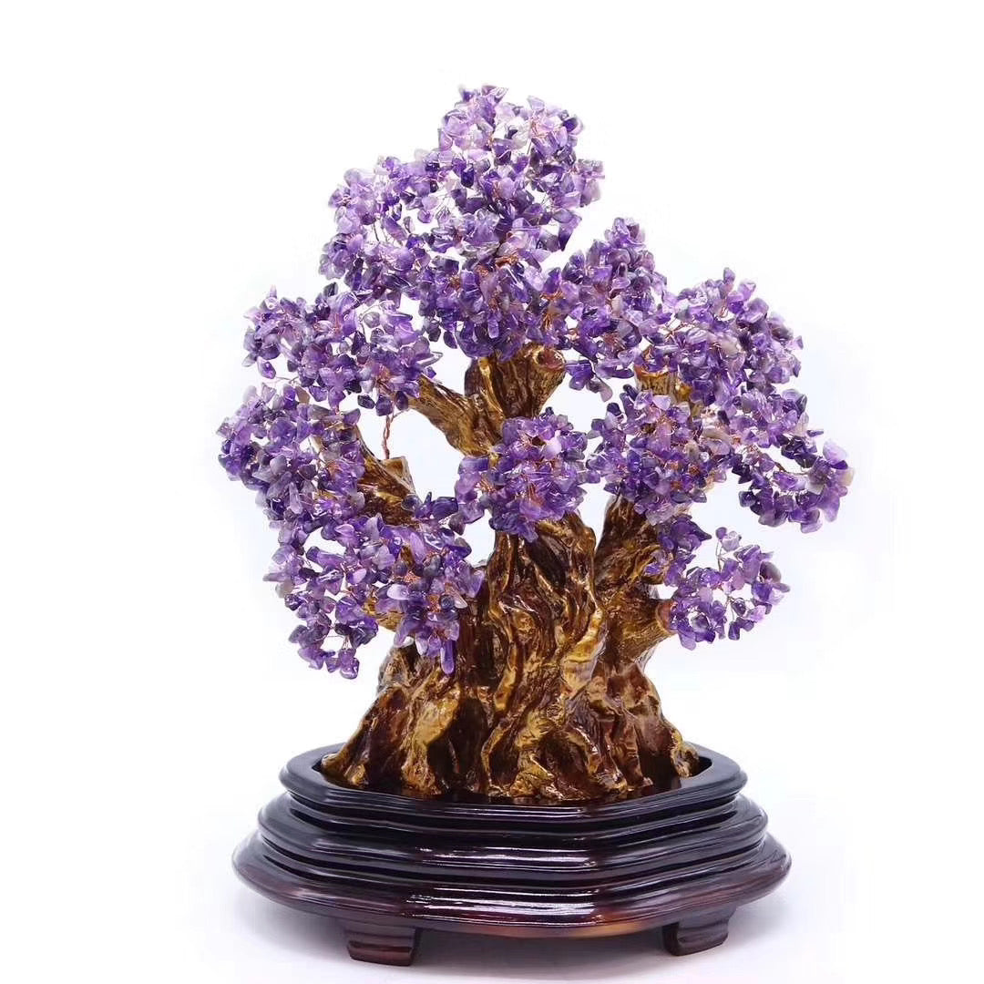 Amethyst Tree of Life Centerpiece with Natural Gemstones