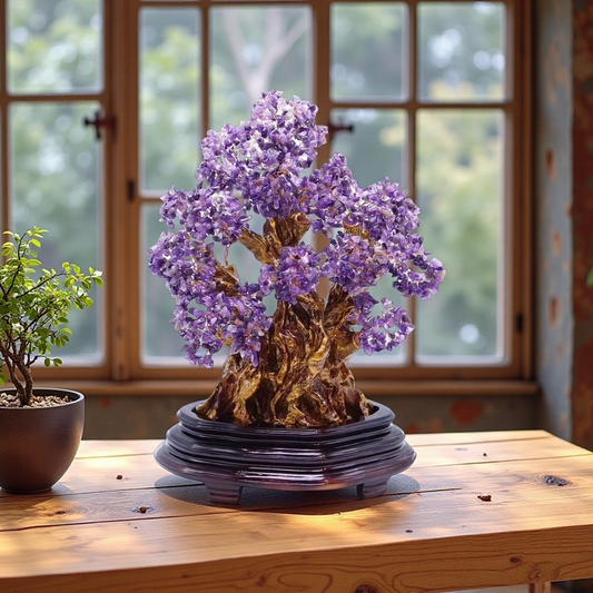 Amethyst Tree of Life Centerpiece with Natural Gemstones