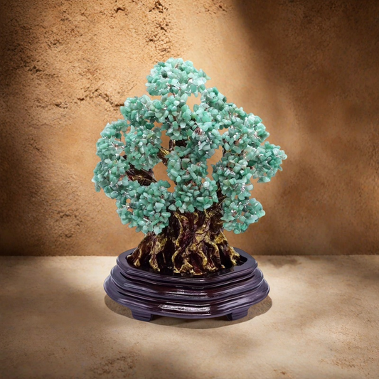 Aventurine Bonsai Tree of Life with Natural Gemstones