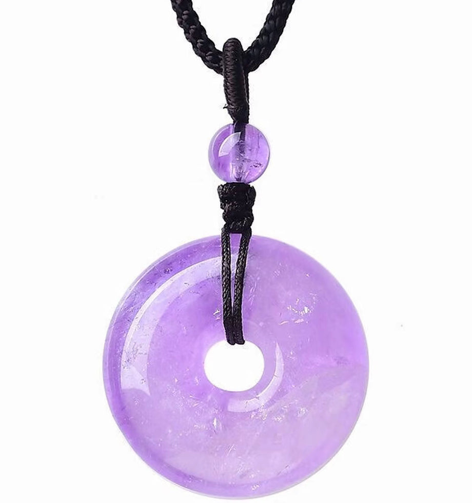 Amethyst Peace Buckle Pendent Necklace