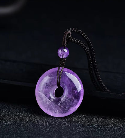 Amethyst Peace Buckle Pendent Necklace