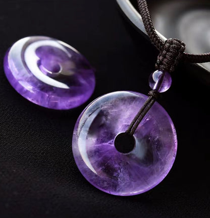 Amethyst Peace Buckle Pendent Necklace