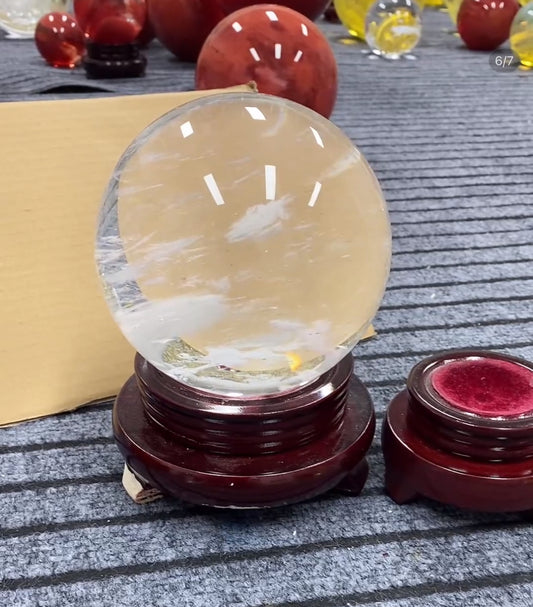 Luna Whisper White Quartz Crystal Ball