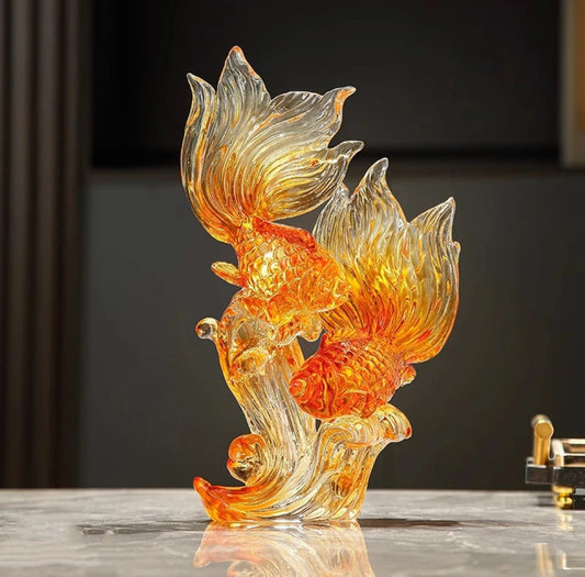 Flame Dance Twin Goldfish