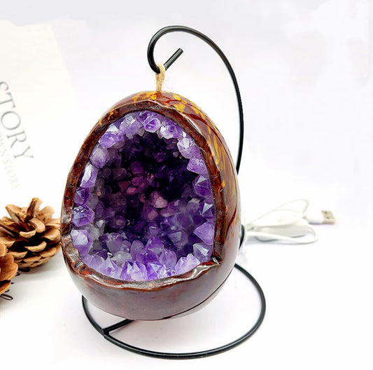 Amethyst Geode Egg Light
