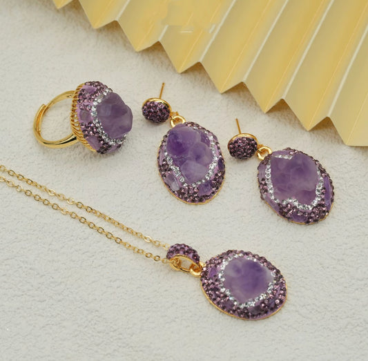 Amethyst Eclipse Luxury Jewelry Set