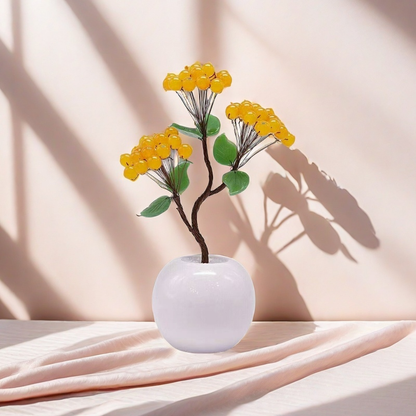 Golden Citrine Abundance Tree in Gold Coin Pot