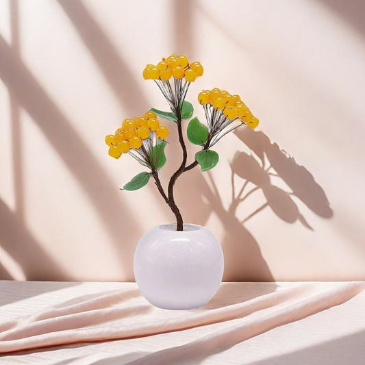 Golden Citrine Abundance Tree in Gold Coin Pot