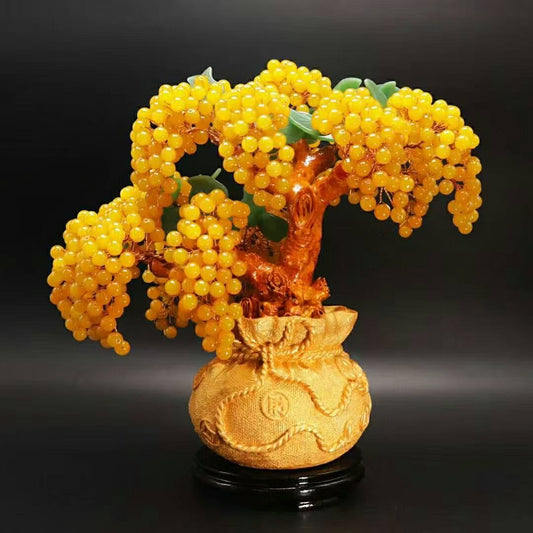 Golden Citrine Abundance Tree in Gold Coin Pot